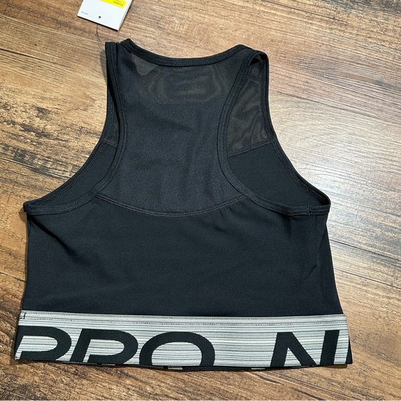 NWT Ladies NIKE PRO DRI-FIT Black Cropped Sleeveless Graphic Training Top S - Picture 11 of 12